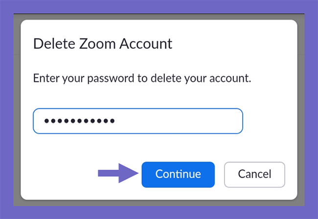 Delete the Zoom Account
