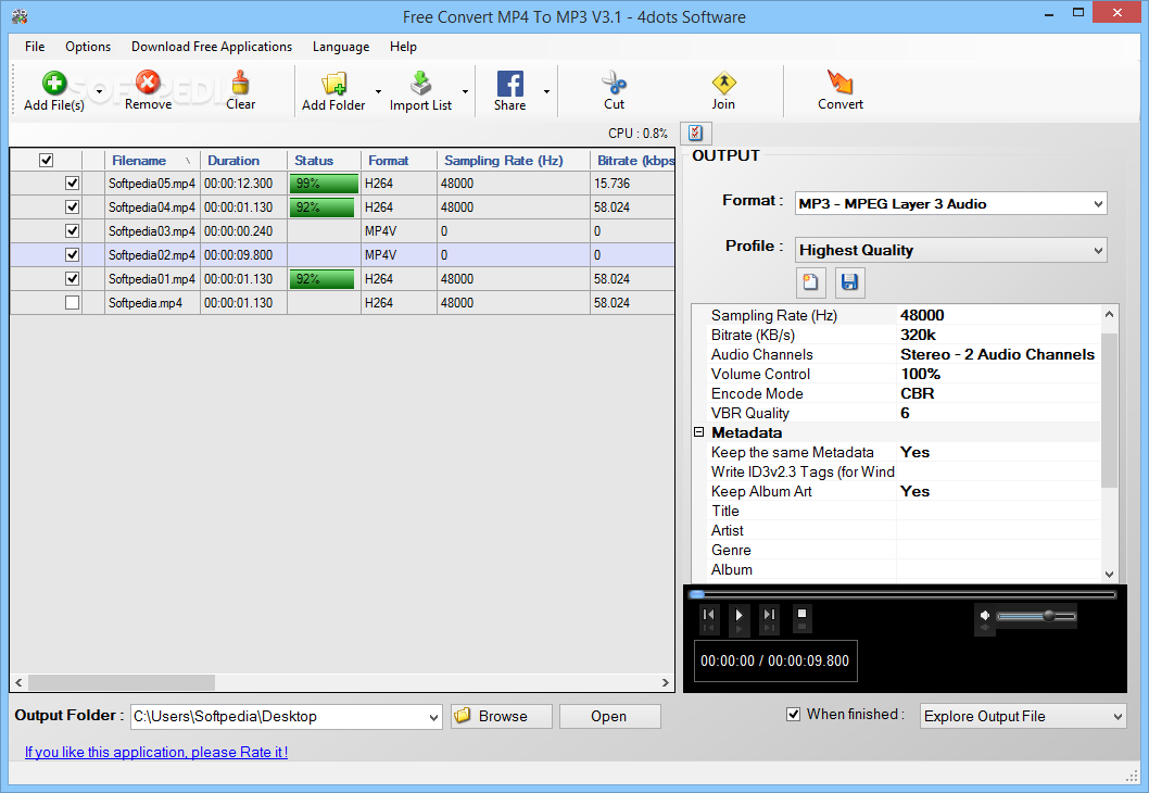 Free Convert MP4 To MP3