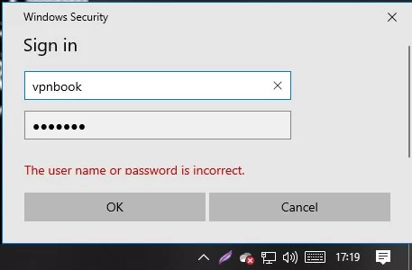 Enter the VPN Book Username and Password