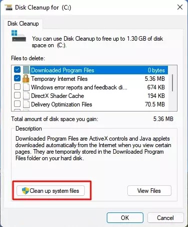 Clear Cache with Disk Cleanup