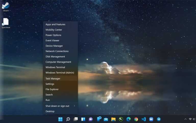 How to Open the Task Manager Via Win + X Keys in Windows 11